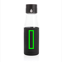 Ukiyo glazen fles met hydratatietracking + sleeve 60 cl.