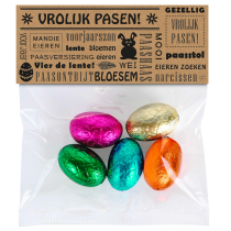 Transparant zakje Natuur met 5 paaseitjes